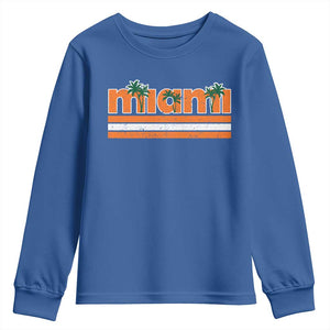 Miami Youth Sweatshirt Florida FL Retro Vintage Weathered Athletic Sports TS10 Royal Blue Print Your Wear