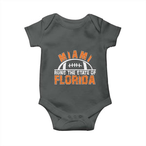 Miami Runs The State of Florida Dade County 305 Pride Baby Onesie TS10 Dark Heather Print Your Wear