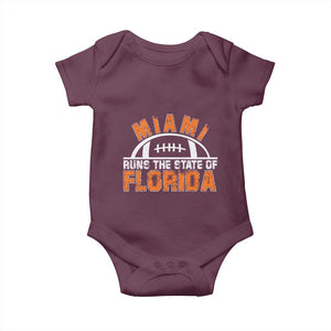 Miami Runs The State of Florida Dade County 305 Pride Baby Onesie TS10 Maroon Print Your Wear