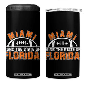 Miami Runs The State of Florida Dade County 305 Pride 4 in 1 Can Cooler Tumbler TS10 One Size: 16 oz Black Print Your Wear