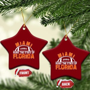 Miami Runs The State of Florida Dade County 305 Pride Ceramic Ornament TS10 Print Your Wear