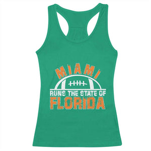 Miami Runs The State of Florida Dade County 305 Pride Racerback Tank Top TS10 Irish Green Print Your Wear