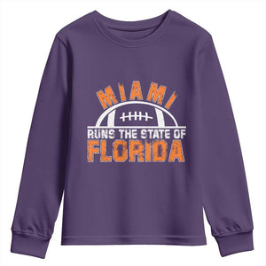 Miami Runs The State of Florida Dade County 305 Pride Youth Sweatshirt TS10 Purple Print Your Wear