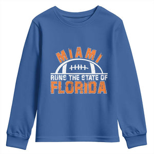 Miami Runs The State of Florida Dade County 305 Pride Youth Sweatshirt TS10 Royal Blue Print Your Wear