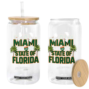 Miami Runs The State of Florida Glass Can FL Miami Dade County 305 Pride TS10 Print Your Wear