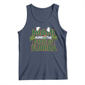 Miami Runs The State of Florida Tank Top FL Miami Dade County 305 Pride TS10 Navy Print Your Wear