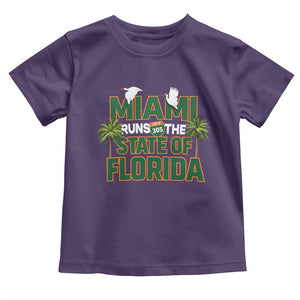 Miami Runs The State of Florida Toddler T Shirt FL Miami Dade County 305 Pride TS10 Purple Print Your Wear