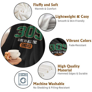 Miami 305 Give Us All The Smoke Throw Blanket Vintage Athletic Sports Florida FL TS10 Print Your Wear