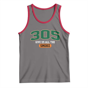 Miami 305 Give Us All The Smoke Tank Top Vintage Athletic Sports Florida FL TS10 Deep Heather Red Print Your Wear