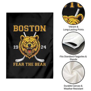 Boston Ice Hockey Garden Flag Retro Vintage Fear The Bear TS10 Print Your Wear