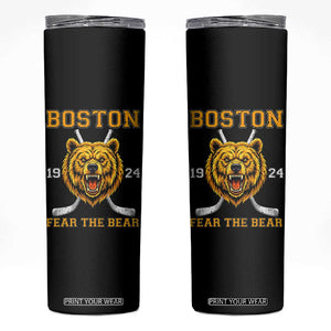 Boston Ice Hockey Skinny Tumbler Retro Vintage Fear The Bear TS10 Black Print Your Wear