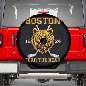 Boston Ice Hockey Spare Tire Cover Retro Vintage Fear The Bear TS10 Black Print Your Wear
