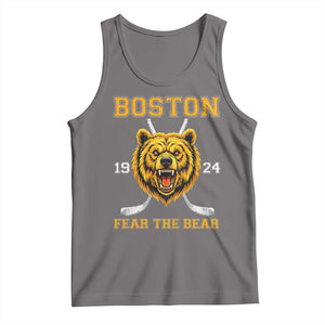 Boston Ice Hockey Tank Top Retro Vintage Fear The Bear TS10 Deep Heather Print Your Wear