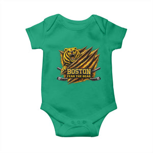Boston Ice Hockey Baby Onesie Retro Fear The Bear Funny Sarcastic Saying TS10 Irish Green Print Your Wear