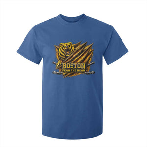 Boston Ice Hockey T Shirt For Kid Retro Fear The Bear Funny Sarcastic Saying TS10 Royal Blue Print Your Wear