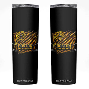 Boston Ice Hockey Skinny Tumbler Retro Fear The Bear Funny Sarcastic Saying TS10 Black Print Your Wear