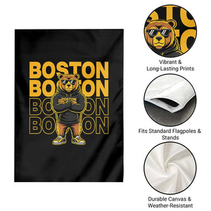 Retro Boston Ice Hockey Garden Flag Fear The Bear TS10 Print Your Wear