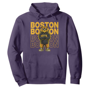 Retro Boston Ice Hockey Hoodie Fear The Bear TS10 Purple Print Your Wear