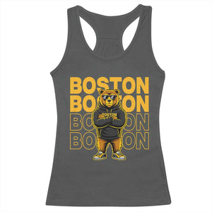 Retro Boston Ice Hockey Racerback Tank Top Fear The Bear TS10 Dark Heather Print Your Wear