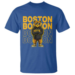Retro Boston Ice Hockey T Shirt Fear The Bear TS10 Royal Blue Print Your Wear