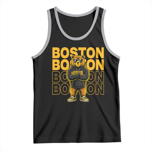 Retro Boston Ice Hockey Tank Top Fear The Bear TS10 Black Athletic Heather Print Your Wear