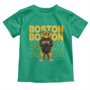 Retro Boston Ice Hockey Toddler T Shirt Fear The Bear TS10 Irish Green Print Your Wear