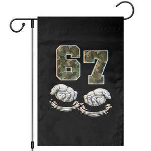 Funny Six Seven 6 7 Meme Garden Flag Gen Alpha Slang 6 7 Hands Camo Boy Girl TS10 Black Print Your Wear