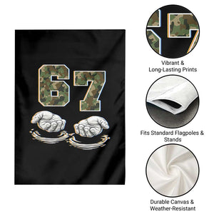 Funny Six Seven 6 7 Meme Garden Flag Gen Alpha Slang 6 7 Hands Camo Boy Girl TS10 Print Your Wear