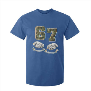 Funny Six Seven 6 7 Meme T Shirt For Kid Gen Alpha Slang 6 7 Hands Camo Boy Girl TS10 Royal Blue Print Your Wear