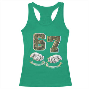 Funny Six Seven 6 7 Meme Racerback Tank Top Gen Alpha Slang 6 7 Hands Camo Boy Girl TS10 Irish Green Print Your Wear