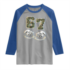 Funny Six Seven 6 7 Meme Raglan Shirt Gen Alpha Slang 6 7 Hands Camo Boy Girl TS10 Sport Gray Royal Print Your Wear