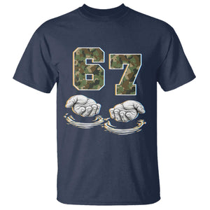 Funny Six Seven 6 7 Meme T Shirt Gen Alpha Slang 6 7 Hands Camo Boy Girl TS10 Navy Print Your Wear