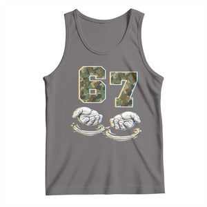 Funny Six Seven 6 7 Meme Tank Top Gen Alpha Slang 6 7 Hands Camo Boy Girl TS10 Deep Heather Print Your Wear