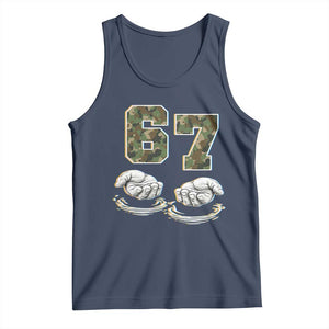 Funny Six Seven 6 7 Meme Tank Top Gen Alpha Slang 6 7 Hands Camo Boy Girl TS10 Navy Print Your Wear