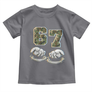Funny Six Seven 6 7 Meme Toddler T Shirt Gen Alpha Slang 6 7 Hands Camo Boy Girl TS10 Charcoal Print Your Wear