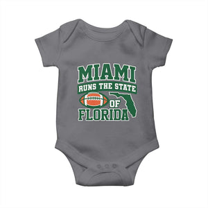Miami Baby Onesie Runs The State of Florida Dade County 305 Pride TS10 Charcoal Print Your Wear