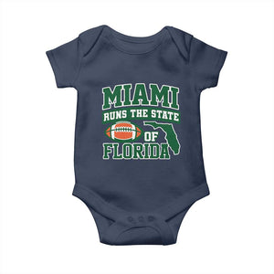 Miami Baby Onesie Runs The State of Florida Dade County 305 Pride TS10 Navy Print Your Wear