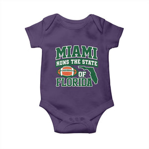 Miami Baby Onesie Runs The State of Florida Dade County 305 Pride TS10 Purple Print Your Wear