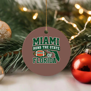 Miami Ceramic Ornament Runs The State of Florida Dade County 305 Pride TS10 1pc Mocha Print Your Wear