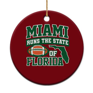Miami Ceramic Ornament Runs The State of Florida Dade County 305 Pride TS10 1pc Red Print Your Wear