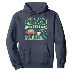 Miami Hoodie Runs The State of Florida Dade County 305 Pride TS10 Navy Print Your Wear