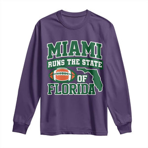 Miami Long Sleeve Shirt Runs The State of Florida Dade County 305 Pride TS10 Purple Print Your Wear