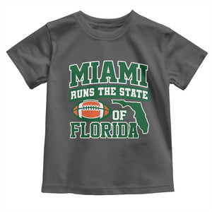 Miami Toddler T Shirt Runs The State of Florida Dade County 305 Pride TS10 Dark Heather Print Your Wear