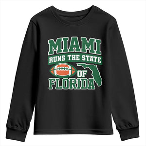 Miami Youth Sweatshirt Runs The State of Florida Dade County 305 Pride TS10 Black Print Your Wear