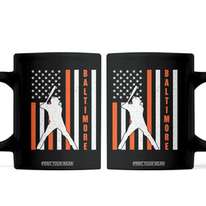 Baltimore Sport Baseball Fans Coffee Mug Cool Distressed US Flag Maryland TS10 Black Print Your Wear