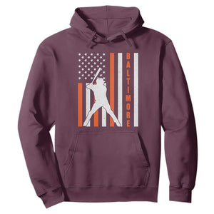 Baltimore Sport Baseball Fans Hoodie Cool Distressed US Flag Maryland TS10 Maroon Print Your Wear