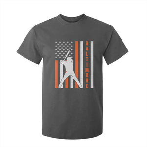 Baltimore Sport Baseball Fans T Shirt For Kid Cool Distressed US Flag Maryland TS10 Dark Heather Print Your Wear