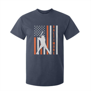 Baltimore Sport Baseball Fans T Shirt For Kid Cool Distressed US Flag Maryland TS10 Navy Print Your Wear