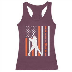 Baltimore Sport Baseball Fans Racerback Tank Top Cool Distressed US Flag Maryland TS10 Maroon Print Your Wear