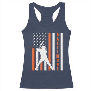 Baltimore Sport Baseball Fans Racerback Tank Top Cool Distressed US Flag Maryland TS10 Navy Print Your Wear
